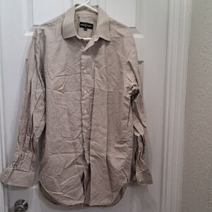 Robert Talbott Men's Light Beige Button-Down Shirt